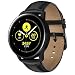 Produktbild NEAWO Armband Kompatibel mit Samsung Galaxy Active/Active 2 40mm 44mm, 20mm Echt Leder Armband Ersatzband für Galaxy Watch 3 41mm, Galaxy Watch 42mm, Gear S2 Classic (20mm, Leder Schwarz)