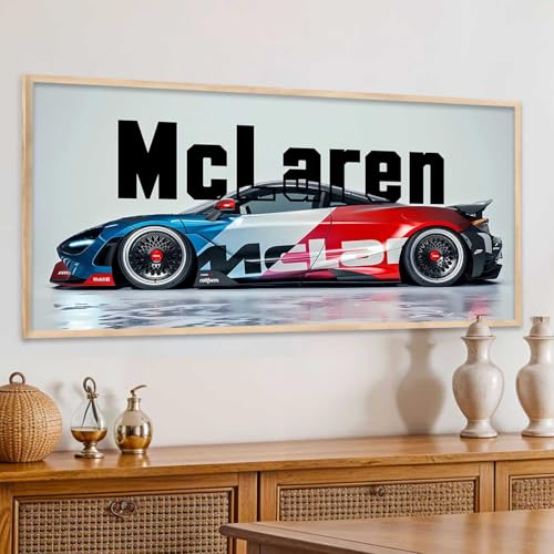 Image of kotart Sports Car Framed Posters Gift Items for Boys Room Wall Decoration Bedroom Living Room Office Studio Decor | Car Poster Frame for Wall Decor Set Of 1 Size (10 x 19 inch)