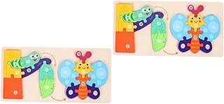 TOYANDONA 2 Conjuntos De Quebra-Cabeça De Animais Quebra-Cabeças De Brinquedo Para Crianças Brinquedos Infantis Animais De Brinquedo De Quebra-Cabeça De Animais Processo De Crescimento