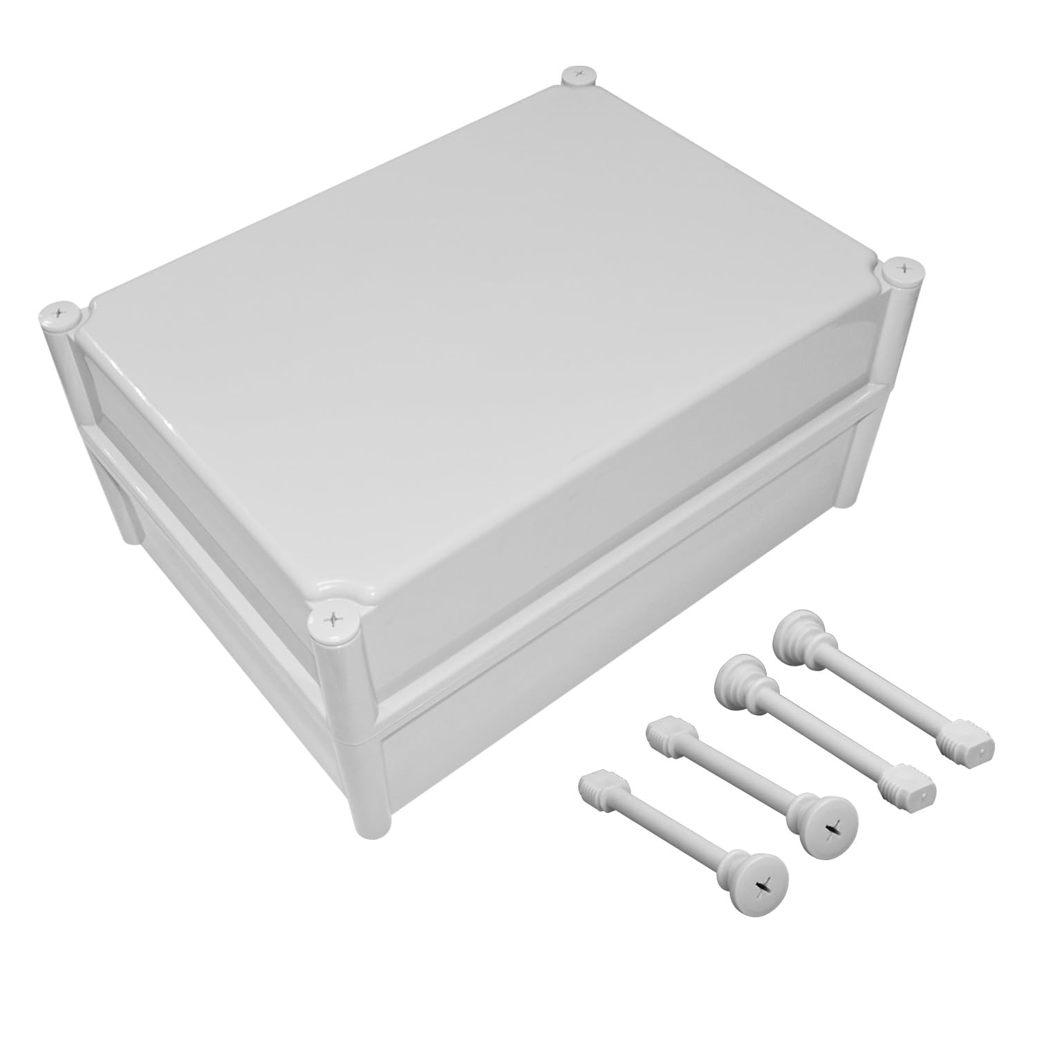 LeMotech Abzweigdose IP67 wasserdicht staubdicht ABS Kunststoff Projektbox für elektrische Außengehäuse Grau 15 x 11 x 7,1 Zoll (380 x 280 x 180 mm)