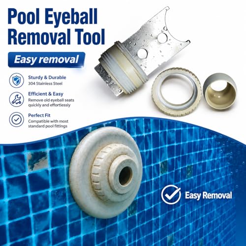 CMGEGDR Pool Eyeball Removal Tool, 304 Stainless Steel Eyeball Seat & Old Pool Inlet Removal Tool for Swimming Pool Inlet Fittings by CMGEGDR - Used condition - Image 3