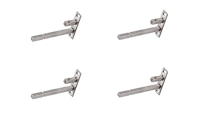 Premium Adjustable Stainless Steel F Type Glass Shelf Bracket Square 12