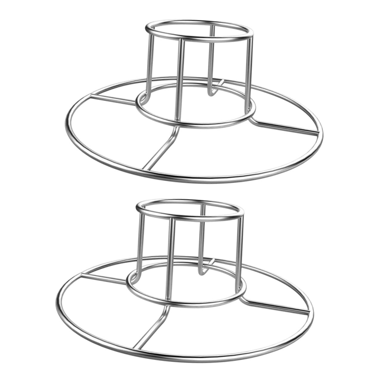 FONDOTIN 2Pcs Practical Stainless Steel Beer Can Chicken Rack Durable BBQ Chicken Holder for Grilling Oven Smoker for Roasting Chicken Duck and More