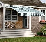 diensweek Patio toldo retráctil Manual – Calidad de Grado Comercial 100% 280 g Ployester ventana puerta persiana – Cubierta toldo balcón P100 Serie 2 años de garantía