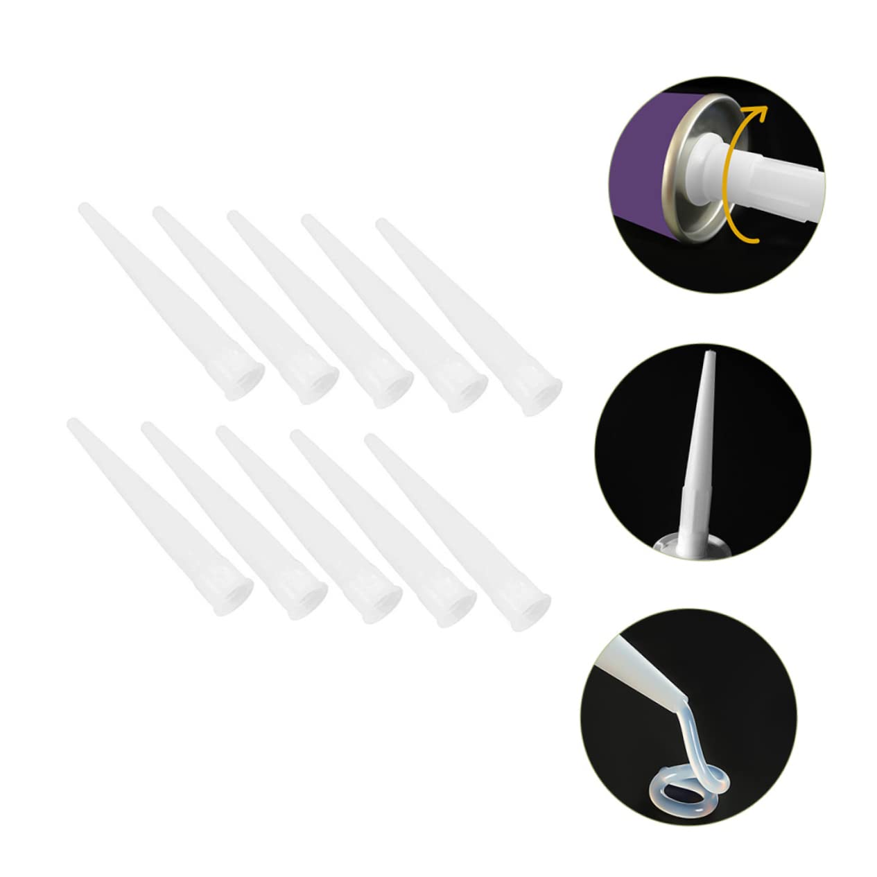 DOITOOL 100Pcs Caulking Nozzles Durable Plastic Applicator Tips for Home Construction Easy Installation Prevents Glue Blockage Compatible Adhesive Sealing Hoses