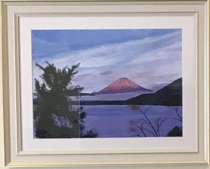 絵画　水彩画　風景画　「赤富士」 shiro 作　額付き　F8サイズ Amazon.co.jp: 絵画 水彩画 風景画 「赤富士」 shiro 作 額付き