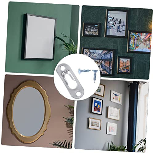 Image of HOMSFOU Mirror Hanging Kit 30 Keyhole Hangers Frame Hangers Metal Wall Mounting Hardware Easy to Use