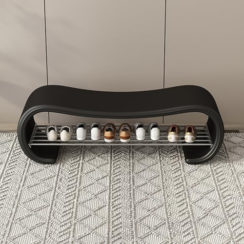Banc à chaussures gain de place meuble d'entrée avec rangement noir pour salon
