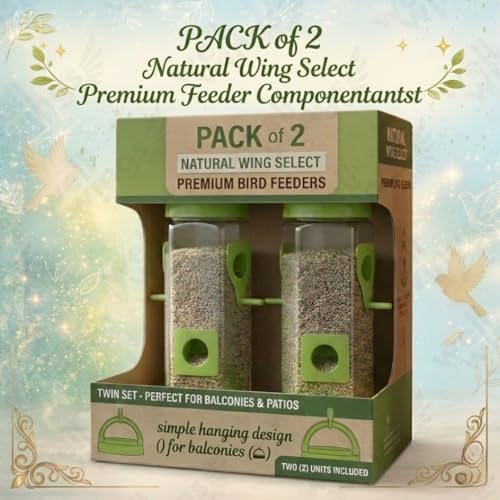 Image of Bird Feeder and Waterer Set with Hanging Brackets - 2-in-1 Wild Bird Feeding Station for Outdoors - Weatherproof Seed Dispenser & Hydration Kit for Garden, Patio & Balcony (2 Pack Food)