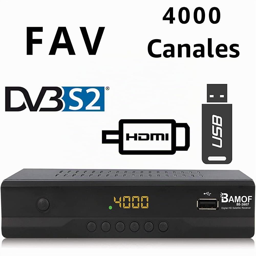 hd-line Bamof BE-2607 - Receptor de satélite Digital (HDTV, DVB-S/S2, HDMI, SCART, 2 USB 2.0, Full HD 1080p) [preprogramado para Astra Hotbir] [Clase energética A+++]