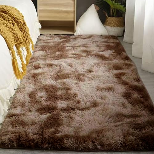 Tapis de salon shaggy marron XIAOMEI 150x290 cm grand tapis à poil long pour chambre d'enfant - 2