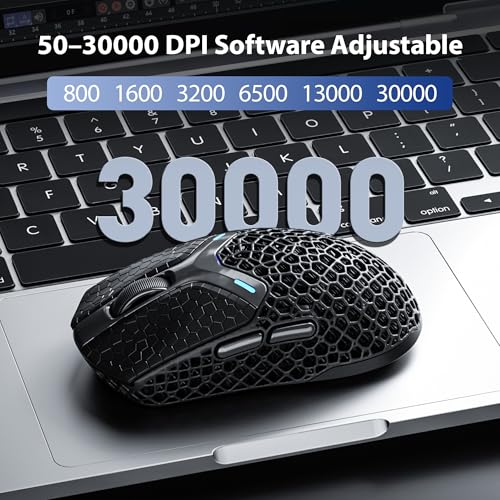 Image of INPHIC 3D Printed Wireless Gaming Mouse Tri-Mode, 30000 DPI 8000Hz Ultra-Responsive, 75g Lightweight, 30 Days Battery Life, 2.4G /BT5.0 /Wired, 6 Programmable Macro Keys