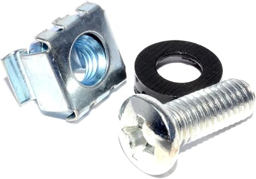 Hi-Lite Essentials 10 Piece Server Rack & Cabinet M6 Cage Nuts, Washers & Mounting Screws