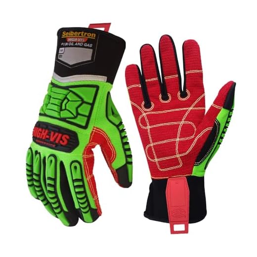 Seibertron HIGH-VIS HDC5 Level 5 Cut Resistant Deckhand Gloves High Performance Protection Impact Resistant Oil and Gas Safety Gloves CE EN388 4543 XL