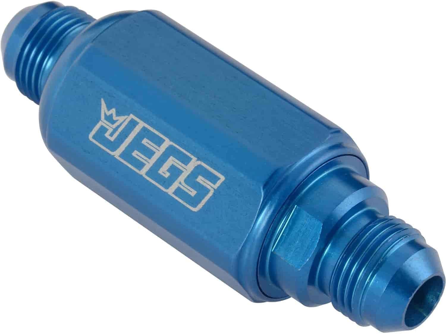 JEGS Compact Billet InLine Fuel Filter 8 AN Male/Male
