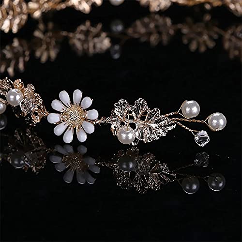 Joya de pelo para la boda con pedrería y perlas brillantes 6