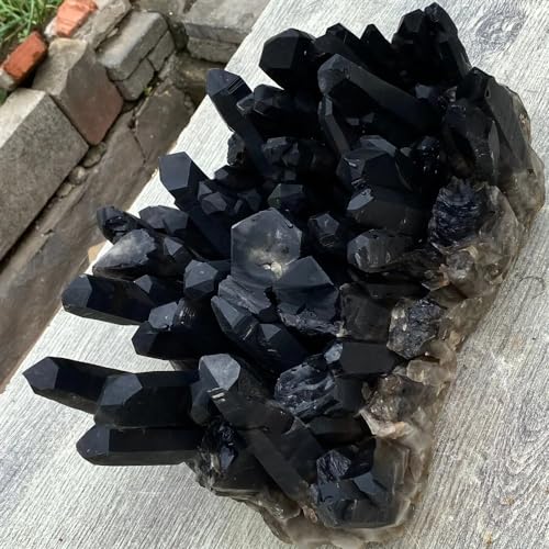 Quartz noir cluster en cristal de roche, idée cadeau naturel et durable - 4