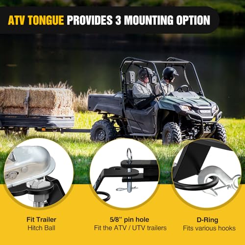 Image of Nilight ATV /UTV Three-Way Hitch 3500lbs Three-Way Lawn Mover Adapter 3 inch Drop /Rise, Heavy Duty Universal ATV Hitch Attachments, Trailer Hitch Adapter