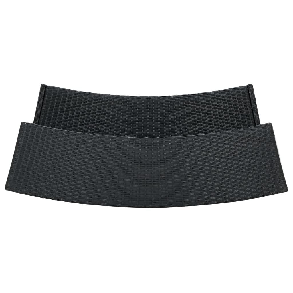vidaXL Ensemble de Jardin 3 pcs Table et Chaises avec Coussins Noir
