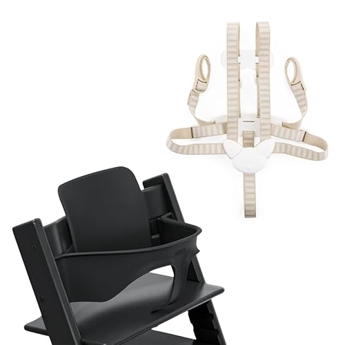 Tripp Trapp - Juego de bebé de Stokke color negro convierte la silla Tripp Trapp en silla alta asiento extraíble arnés durante 6 a 36 meses