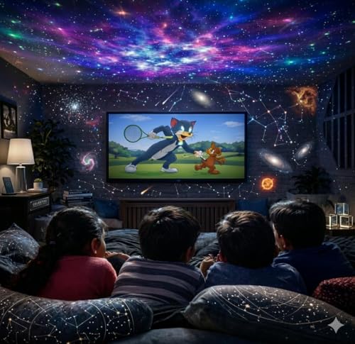 Image of Astronaut Light Lamp Galaxy Projector with 360 Adjustable Head & Star Nebula Effects, Galaxy Projector Light for Bedroom, Remote Control Night Light for Home & Kids