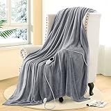 Electric Heated Blanket Full Size 50'' x 60'', Extra-Warm Lightweight Cozy Luxury Fast Heating Elect
