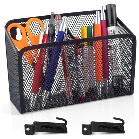 SMAODSGN Wall Mount Pen Holder with Slatwall Hooks Cover