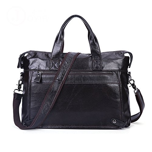 NYDZDM Vintage Leder Herren Messenger Aktentasche Tasche Satchel Schulter 13 Zoll Notebook Laptop Tablet Handtasche (Farbe : Brown)