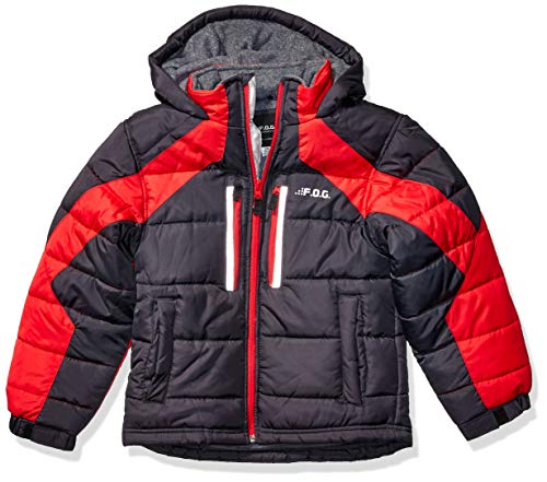 LONDON FOG Boys' Little Active Puffer Jacket Winter Coat, Super Grey, 4