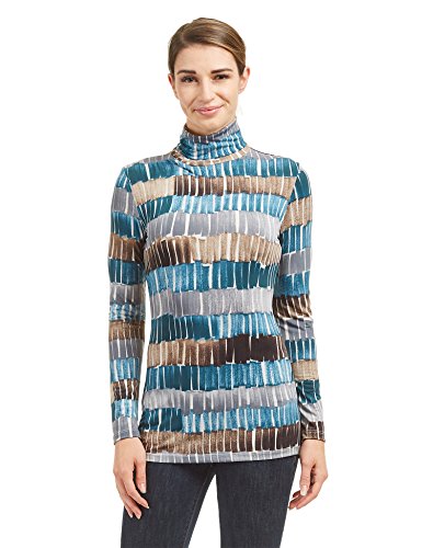 Image of Lock and Love Women's Turtleneck Top Lightweight Long Sleeve Slim Fit Pullover, Soft Rayon Stretch Layering Basic, S-3XL