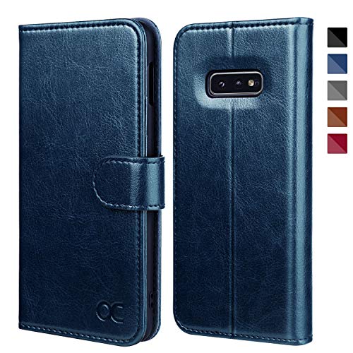 Preisvergleich Produktbild OCASE Samsung Galaxy S10e Hülle Handyhülle [Magnetverschluss][Premium Leder][Standfunktion][Kartenfach] Brieftasche Klappetui Schutzhülle kompatibel für Samsung Galaxy S10E Cover Blau