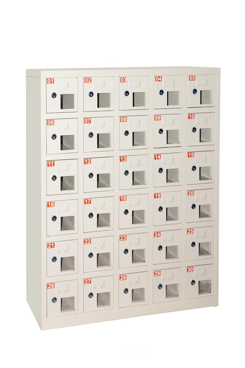 Box of 30 Metal Housing with Window, Key Closure, Dimensions 110.5 x 23 x 90 cm