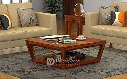 Image of DRIFTINGWOOD Sheesham Wood Freberg Center Coffee Table for Living Room | Teak Finish