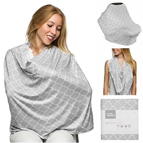 Nursing Cover, Infinity Scarf, Carseat Canopy, Breastfeeding Cover, Baby Car Seat Cover - Stretchy Multi Use Cover By Home And Trends