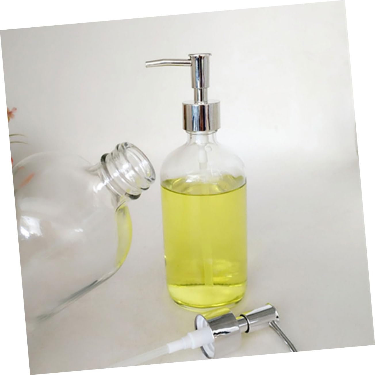 Cabilock 4 Piezas Contenedor De Loción Botella De Loción Portalápices para El Aula Contenedor De Artículos De Tocador Dispensador De Jabon Champú Botella De Vidrio