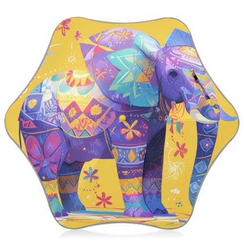 Parapluie pliant éléphant pour enfants avec bande réfléchissante et protection UV