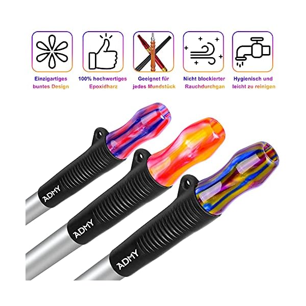 ADMY Shisha Hygiene Mundstück｜Edles Epoxidharz Mundstück Set für alle Shisha Griff｜Hygienemundstück wiederverwendbar… – Bild 7