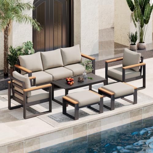 Image of Sundale Outdoor Aluminum Patio Furniture Set, 6 Piece Conversation Sets
