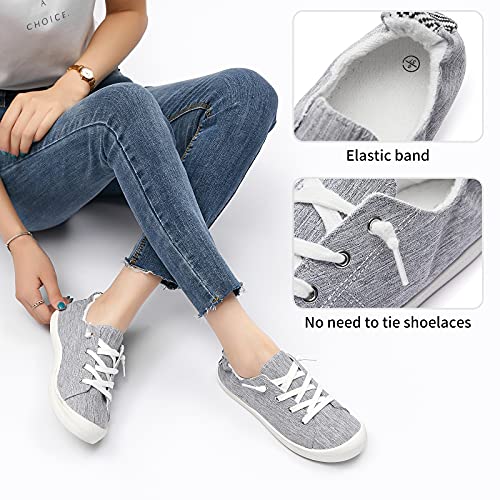 Image of BENPAO Women's Canvas Slip on Sneakers White Tennis Shoes