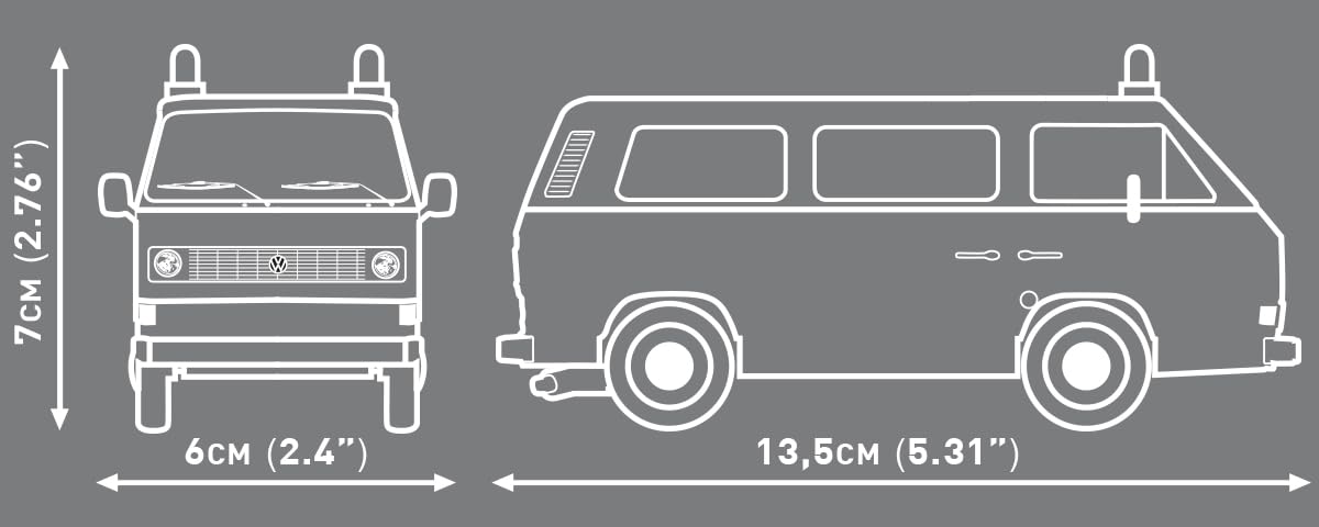 FIRE - VW T3 Feuerwehr, 135 mm x 60 mm x 70 mm