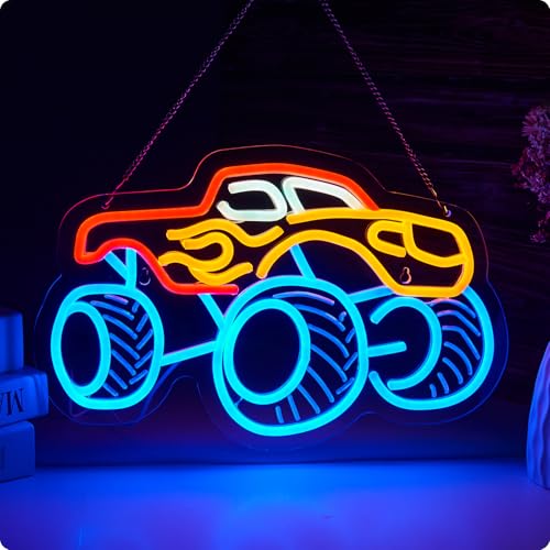 Monster Truck Neon Sign for Wall Decor Teen Room Decor...