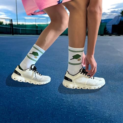 Pickleball Socks for Men Women, Performance Athletic Mid Calf Sock, Gifts for Pickleball Lovers One Size 7-134