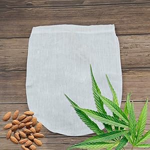 Nussmilchbeutel Bio Waschbar aus Natürlichen Hanffasern, Veganer Nussmilch Stoffsieb, Nut Milk Bag, Mandelmilch Tuch, Saft Filter-Beutel, Haselnussmilch Filtertuch (30x20cm)
