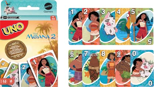 Mattel Games UNO Disney Moana 2 Kartenspiel für Kinder, Erwachsene & Familie mit Deck & Sonderregel, inspiriert vom Film – Bild 6