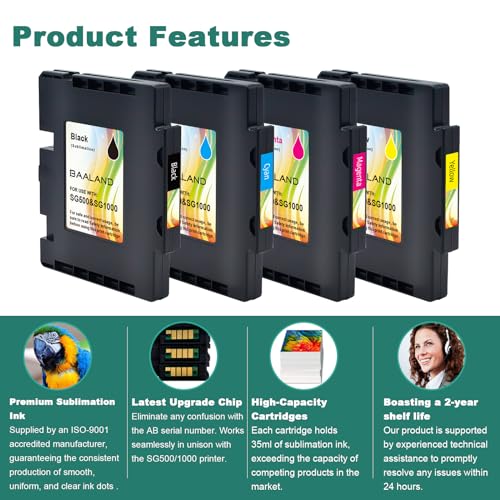 BAALAND Compatível com tinta de sublimação Sawgrass SG500 preta pacote com 2 para impressora de subl
