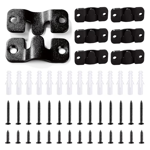 VooGenzek 14 PCS Flush Concealed Mount Bracket, Interlocking Picture Frame Hook, Mini Flush Steel Mounts