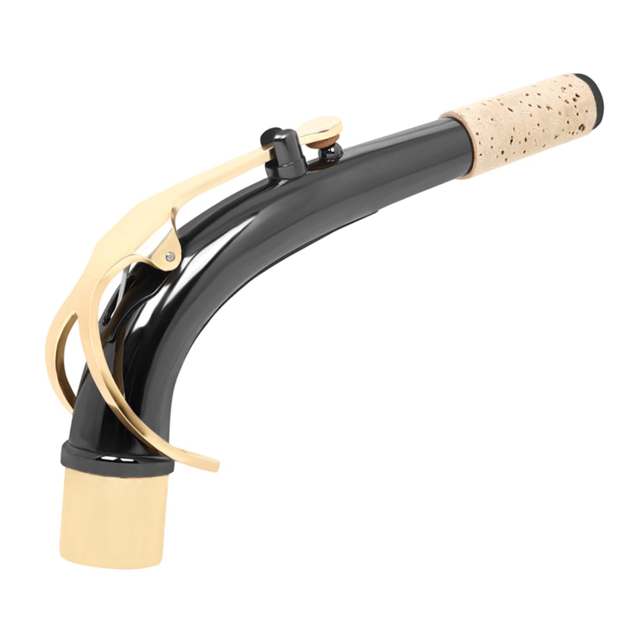 Bocchino Sax Contralto Ricambio, Collo Curvo in Ottone Nero Nichelato | Superficie Liscia e Sbavature, per Musica, Indicato per Ragazzo Ragazza e Famiglia