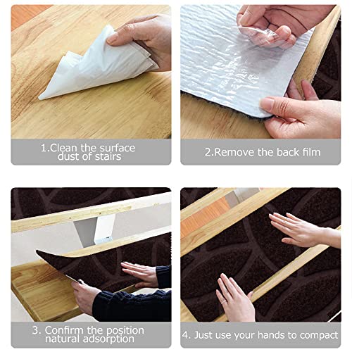 Stair Treads For Wooden Steps Non-Slip Carpet Mat 30Inx8In Indoor Stair Runners Edging Stair Mats For Kids And Dogs Tpe Backing 14Pcs #TOP3