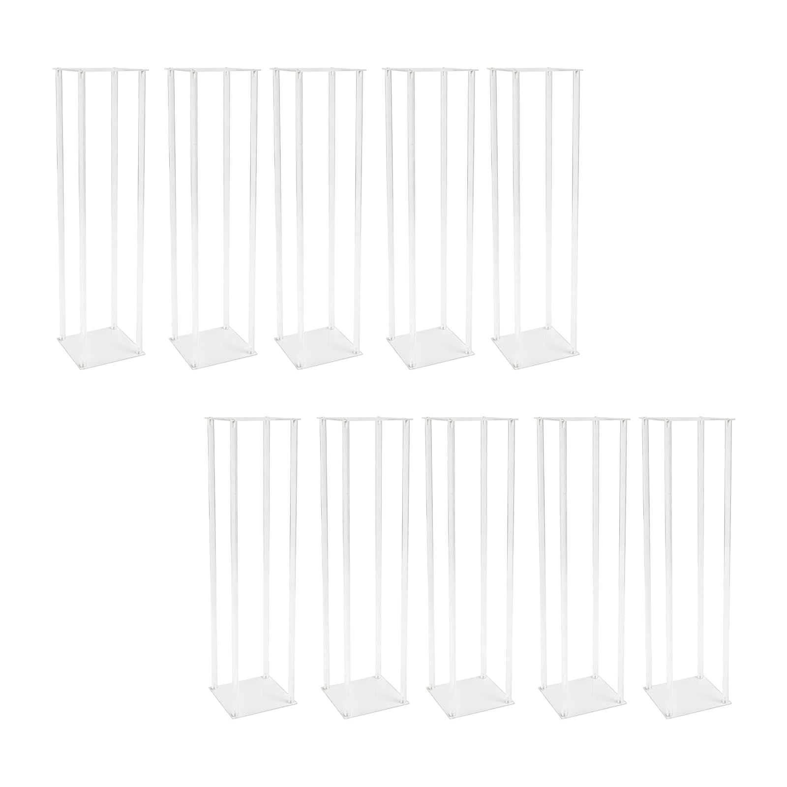Blumenständer Hochzeit 10 Stück Acryl 80 cm Transparent 20 x 20 cm | Ca. 5 kg Traglast je Stand, Pflanzenhocker Pflanzenständer für Dekoration von Bars Hotels Cafés Partys