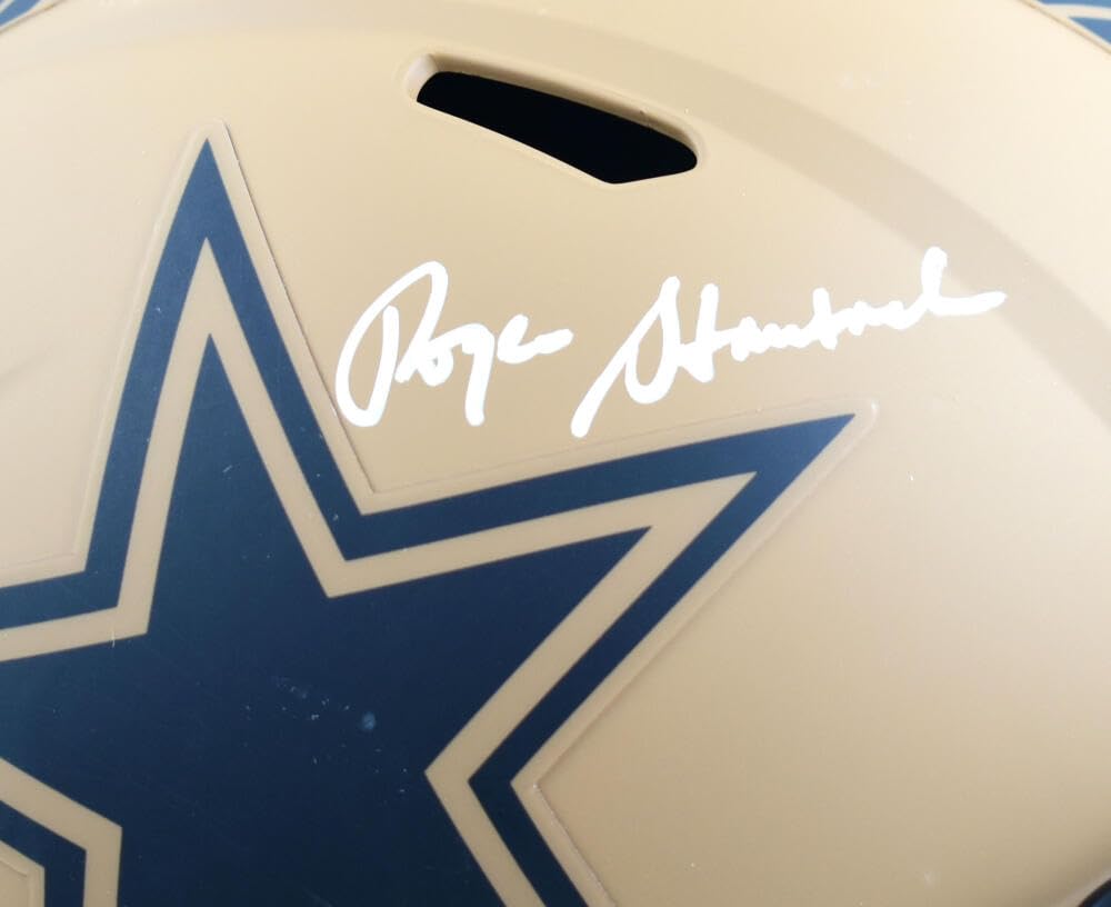 Roger Staubach Autographed Cowboys F/S STS 2023 Speed Helmet- Beckett W Hologram White